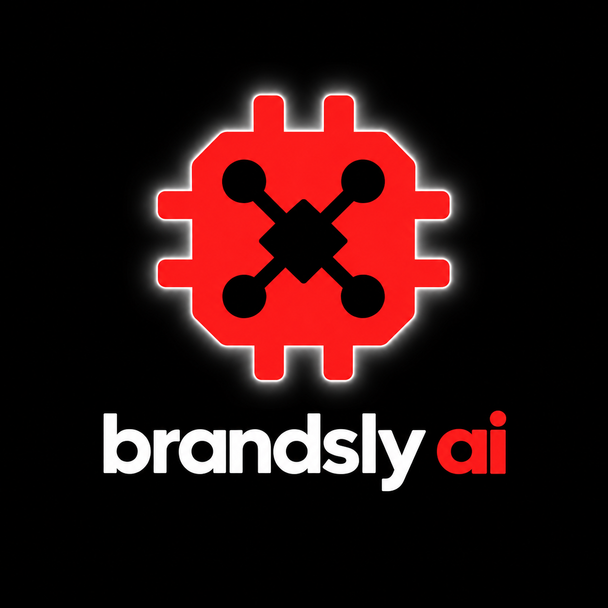 Brandsly AI — red connected chip logo